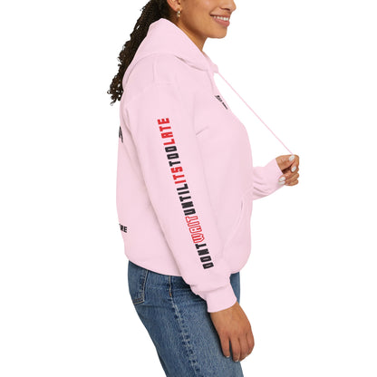 RED Lettered "Checklist" Heavy Blend™ Hooded Sweatshirt