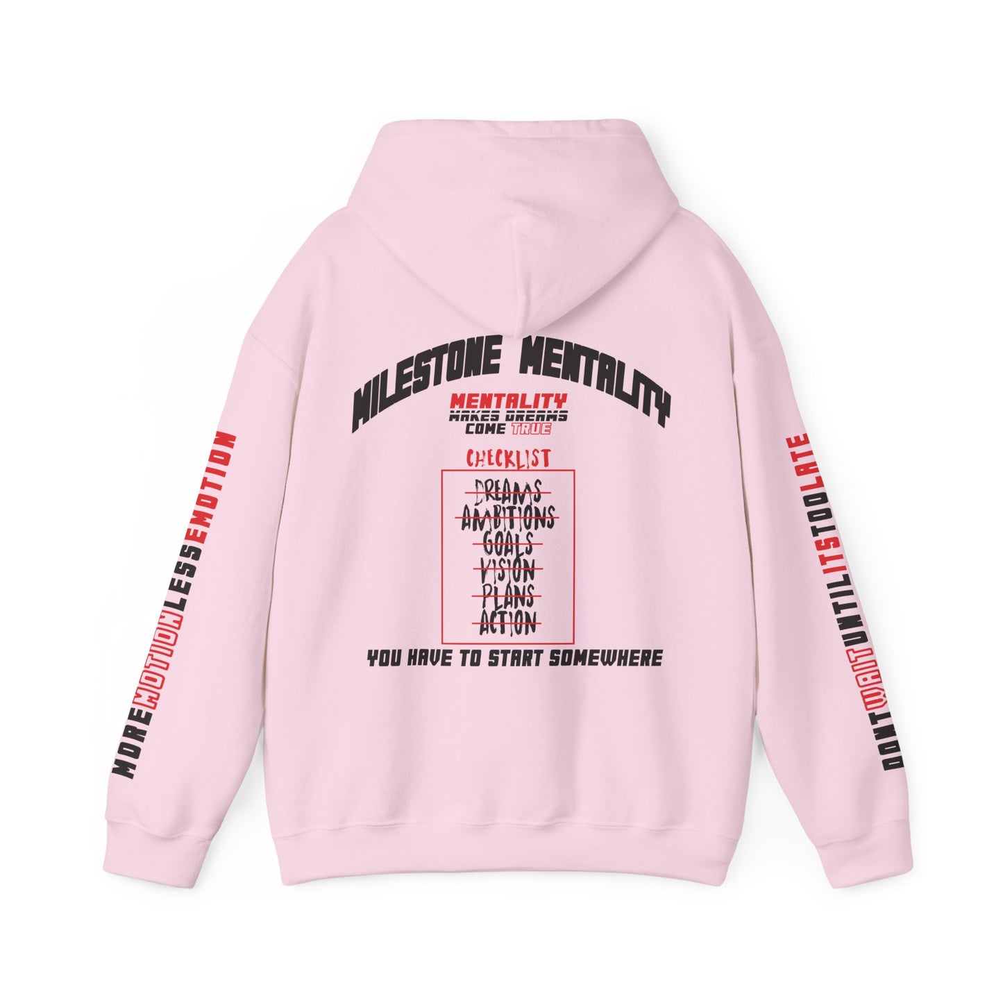 RED Lettered "Checklist" Heavy Blend™ Hooded Sweatshirt