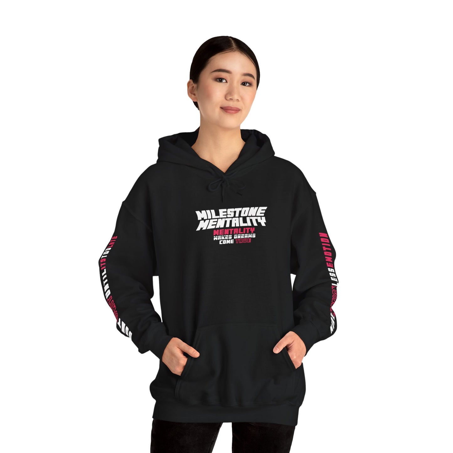 PINK Lettered "Checklist" Heavy Blend™ Hooded Sweatshirt