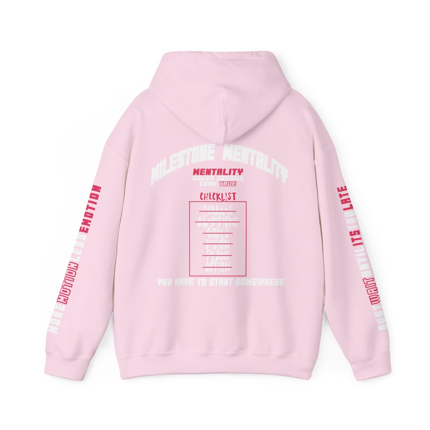 PINK Lettered "Checklist" Heavy Blend™ Hooded Sweatshirt