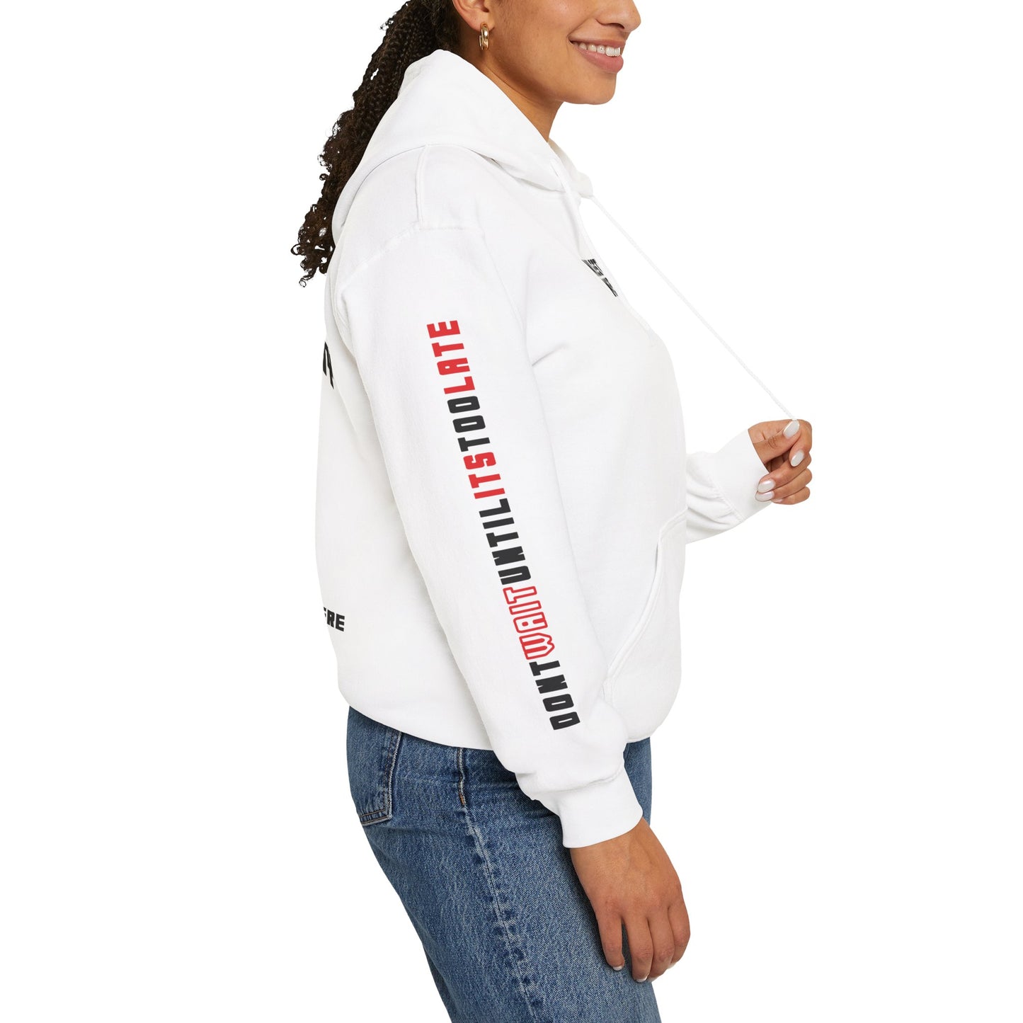 RED Lettered "Checklist" Heavy Blend™ Hooded Sweatshirt