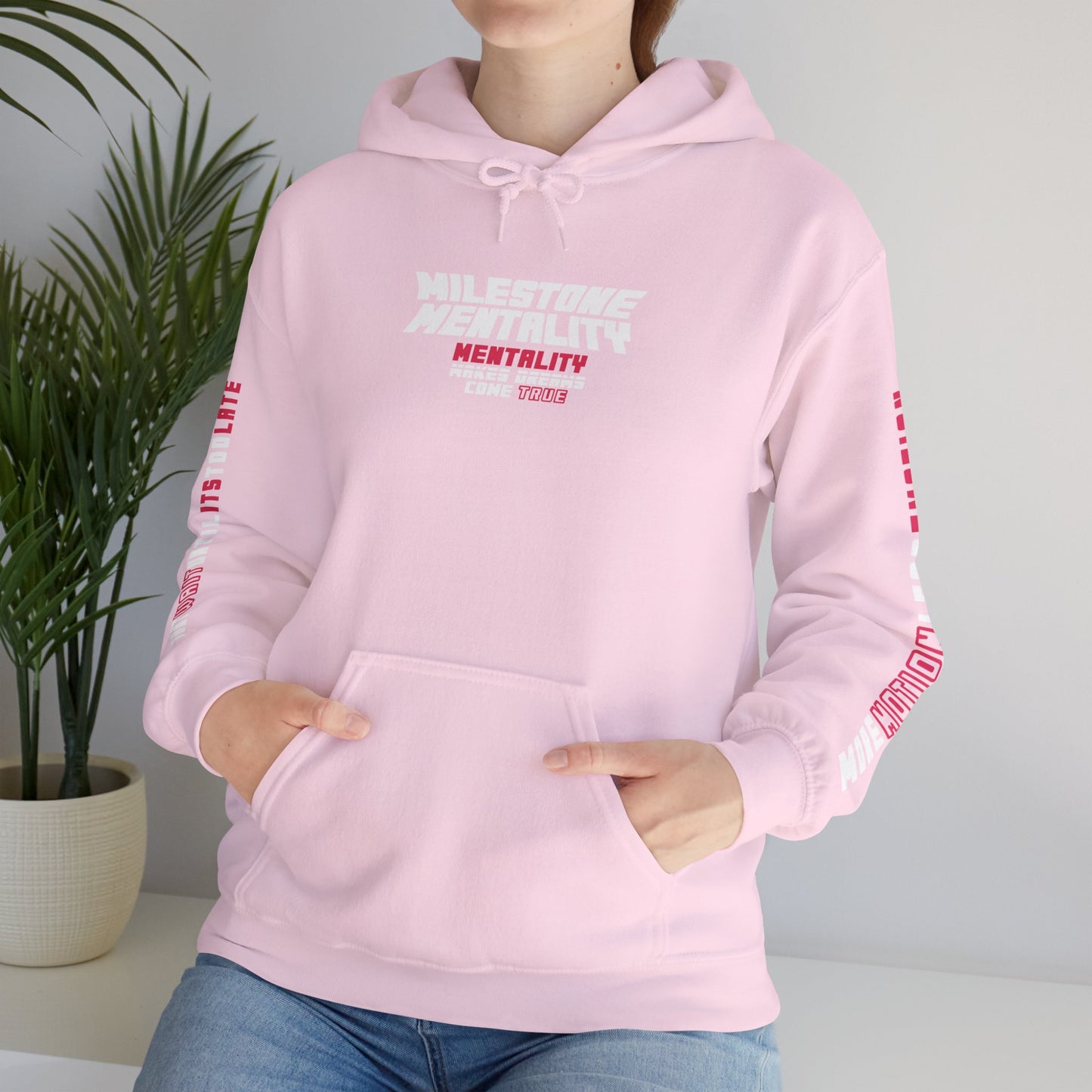 PINK Lettered "Checklist" Heavy Blend™ Hooded Sweatshirt