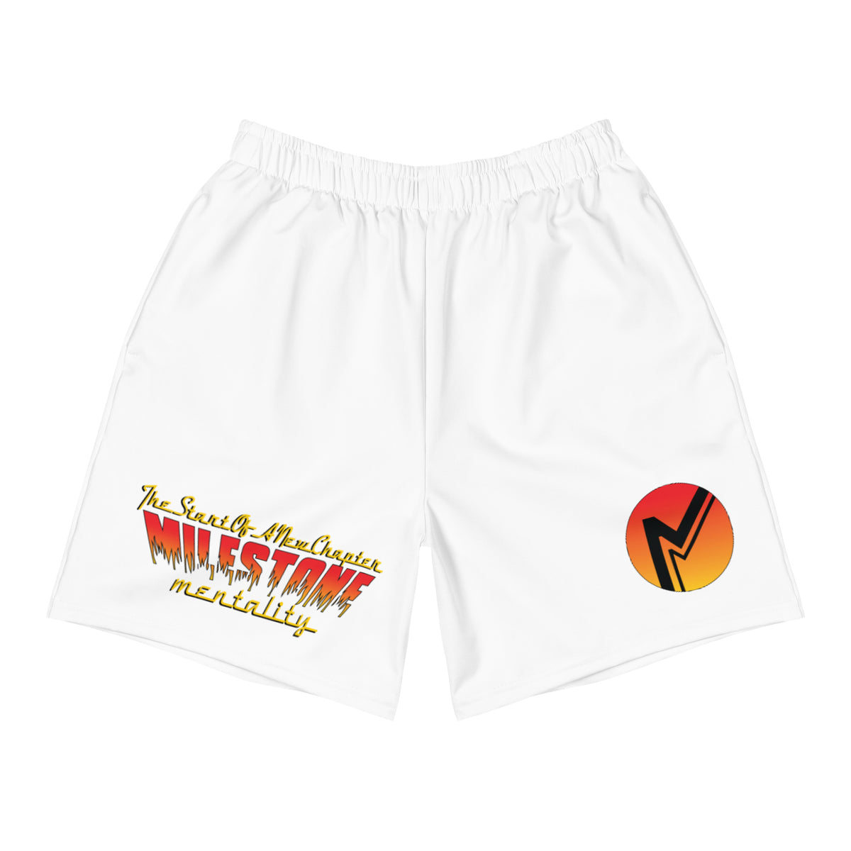 Men's White MILESTONE MENTALITY Fire Set Shorts