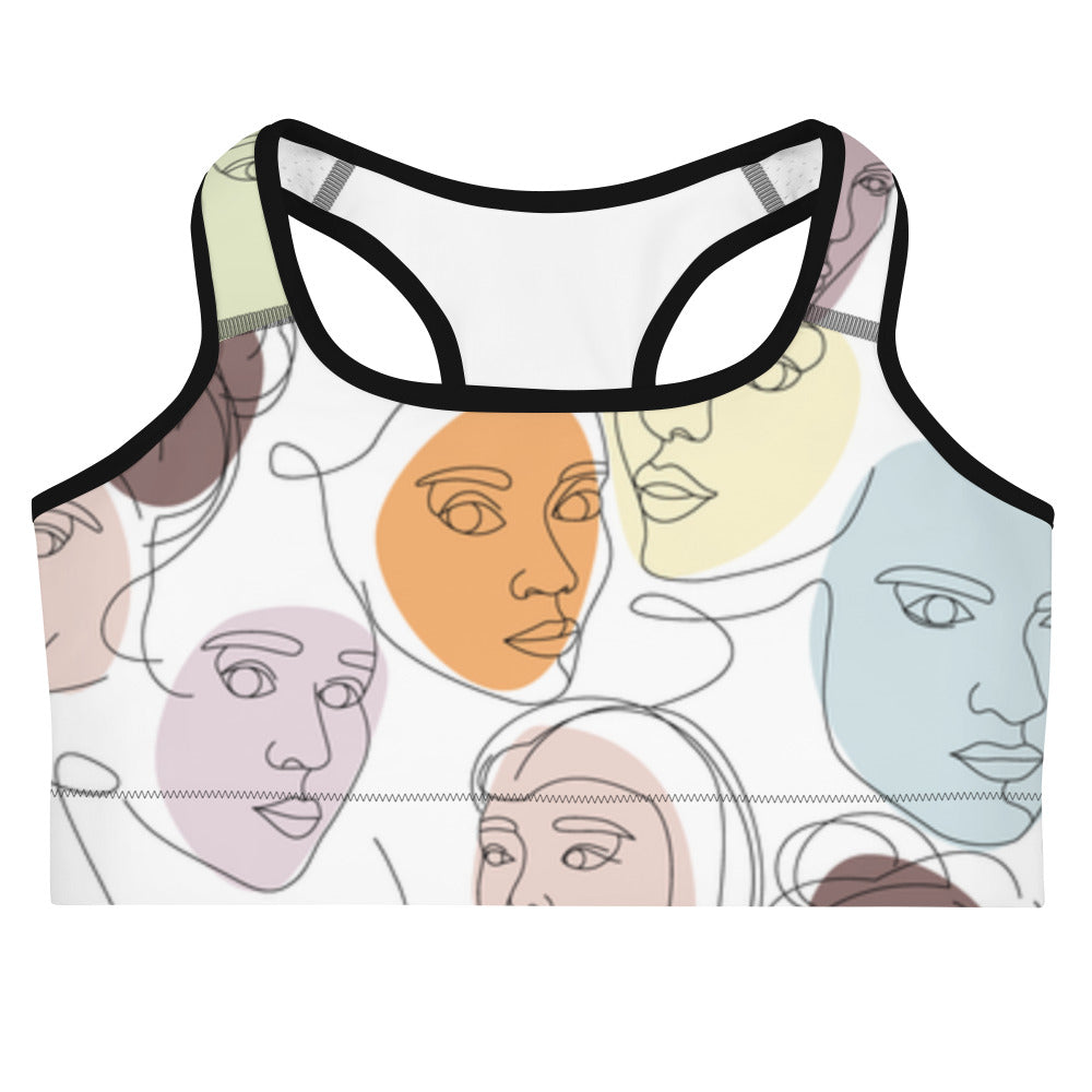 "ONE LINE ART" Sports Bra