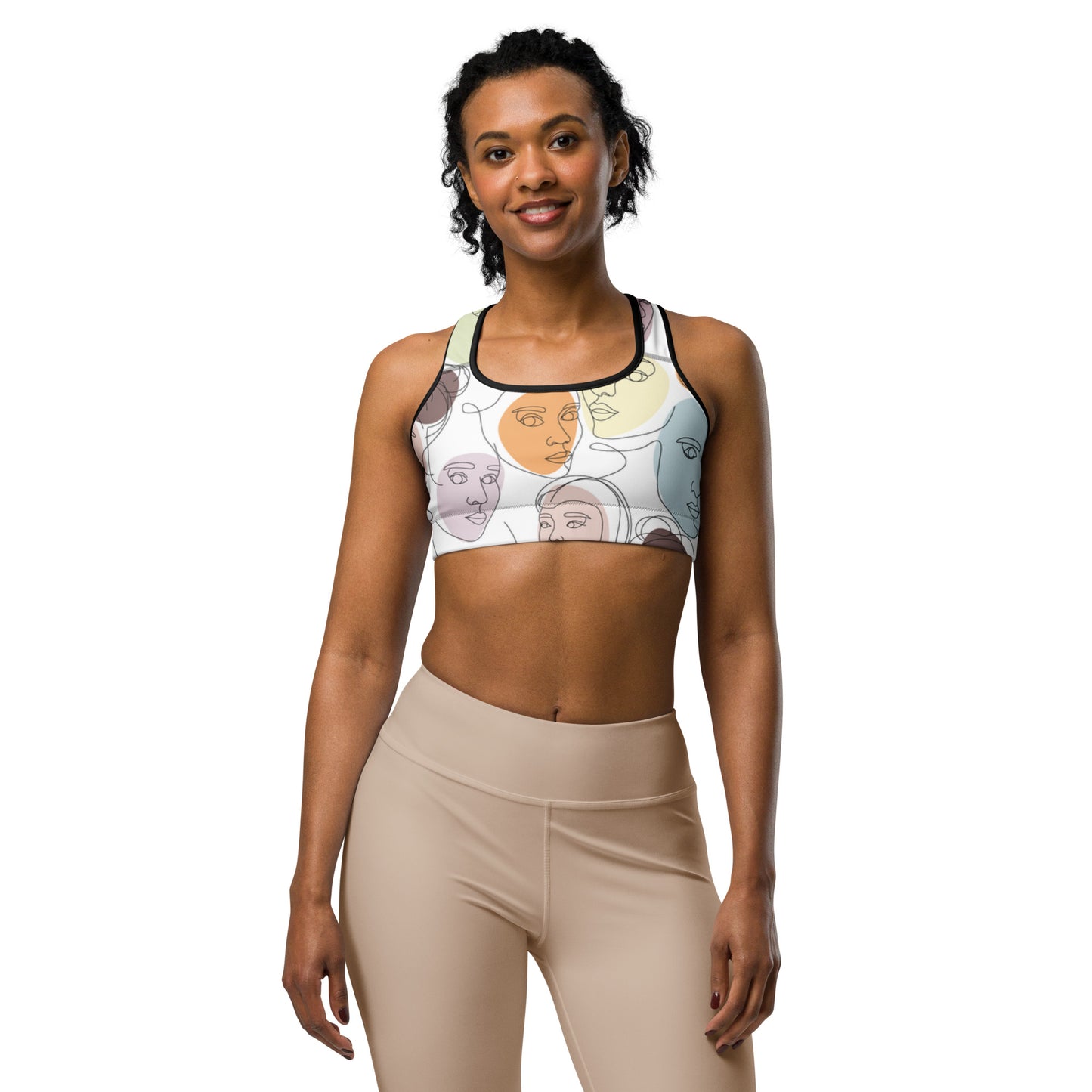 "ONE LINE ART" Sports Bra