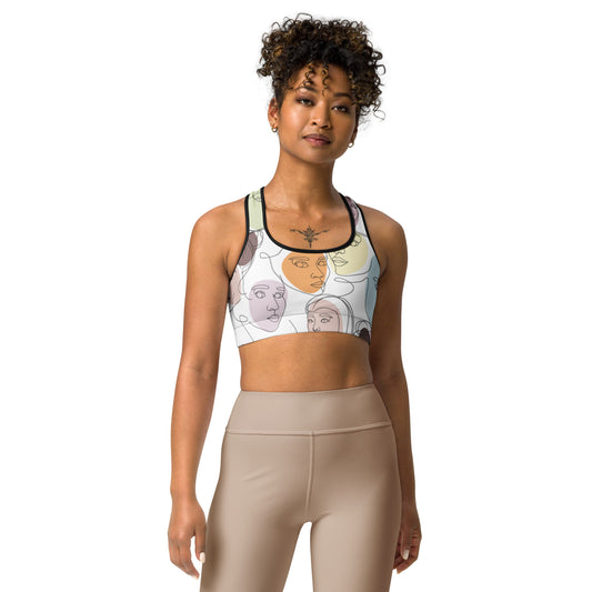 "ONE LINE ART" Sports Bra