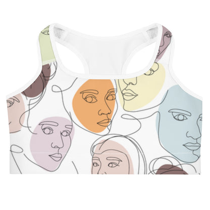 "ONE LINE ART" Sports Bra