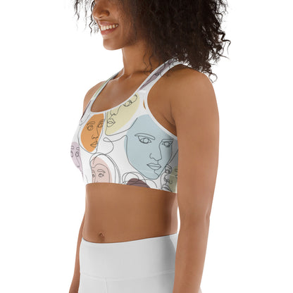 "ONE LINE ART" Sports Bra