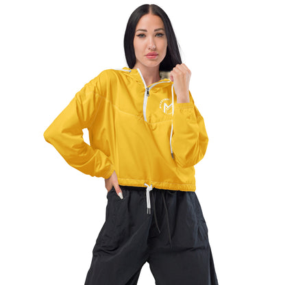 Women’s Yellow MILESTONE MENTALITY Cropped Windbreaker