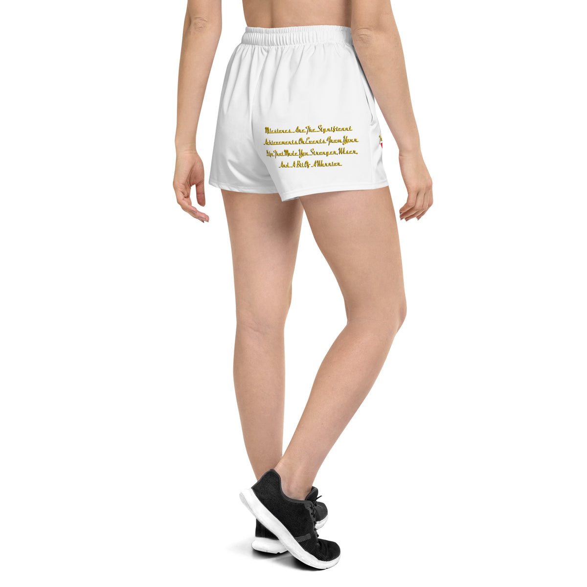 Women’s White Fire Set Recycled Athletic Shorts