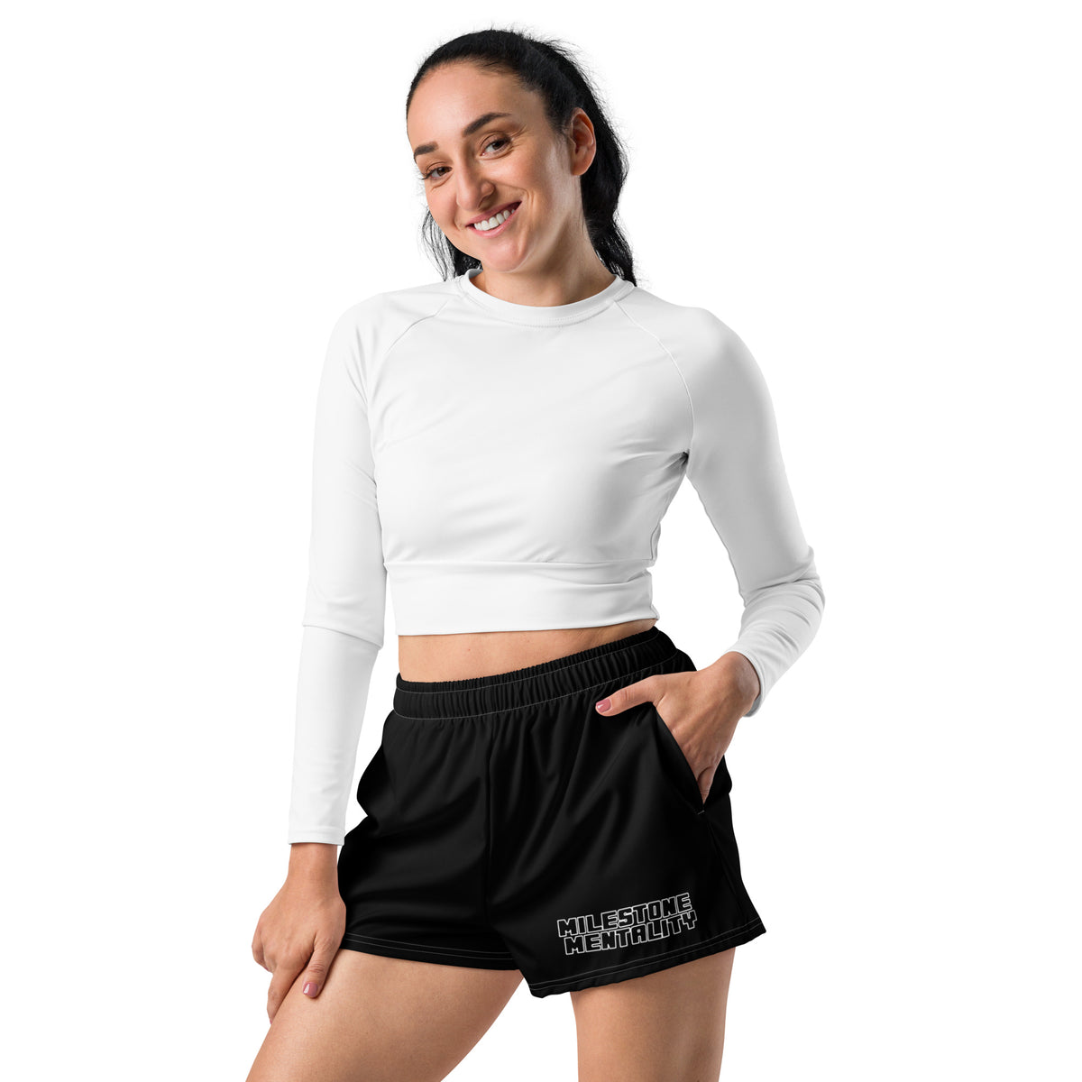 Women’s “Mentality Makes Dreams Come True” Athletic Shorts