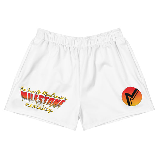 Women’s White Fire Set Recycled Athletic Shorts