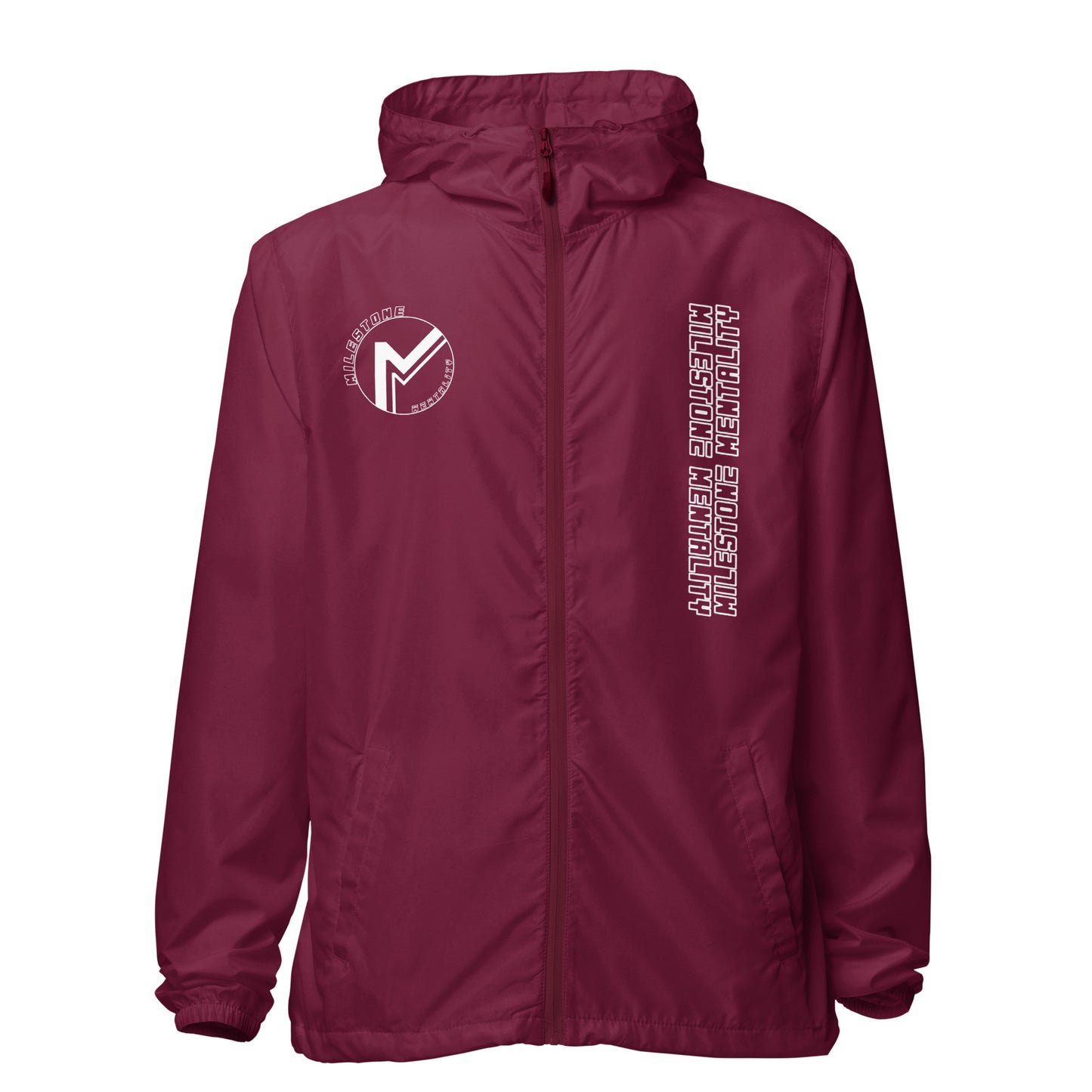 MILESTONE MENTALITY Lightweight Zip-Up Windbreaker